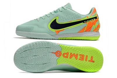 Men's Nike React Tiempo Legend 9 Pro IC Football Shoes - Jade/Black/Yellow/Red