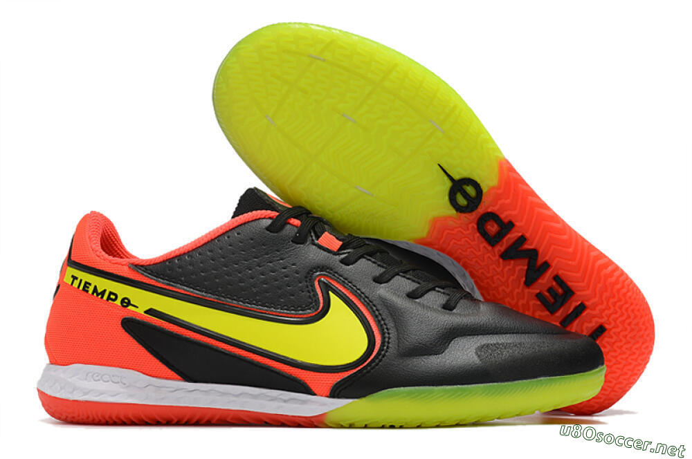 Men's Nike React Tiempo Legend 9 Pro IC Football Shoes - Black/Yellow/Red 2