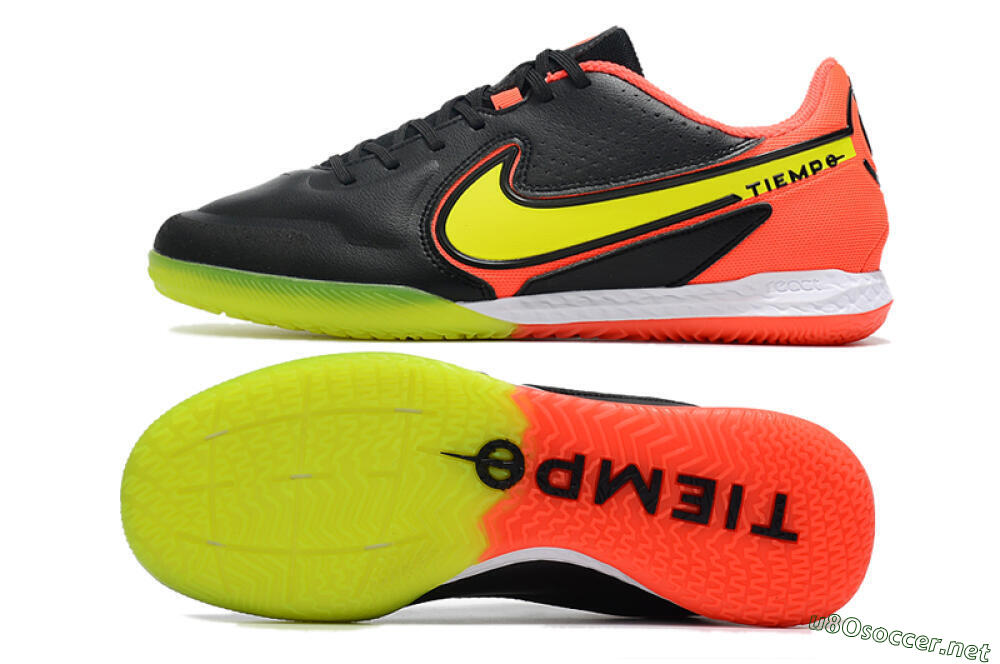 Men's Nike React Tiempo Legend 9 Pro IC Football Shoes - Black/Yellow/Red 1