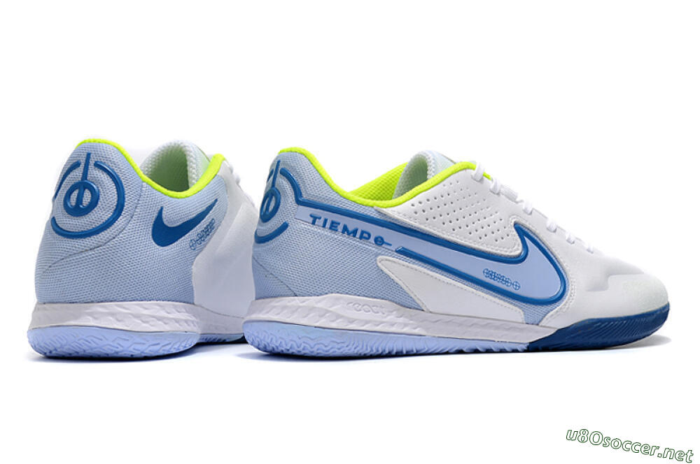 Men's Nike React Tiempo Legend 9 Pro IC Football Shoes - White/Blue/Yellow 6