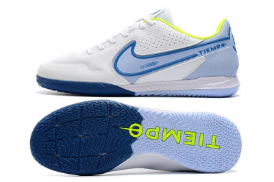 Men's Nike React Tiempo Legend 9 Pro IC Football Shoes - White/Blue/Yellow