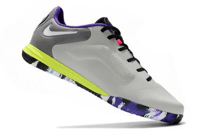 Men's Nike React Tiempo Legend 9 Pro IC Football Shoes - Grey/White/Black/Yellow