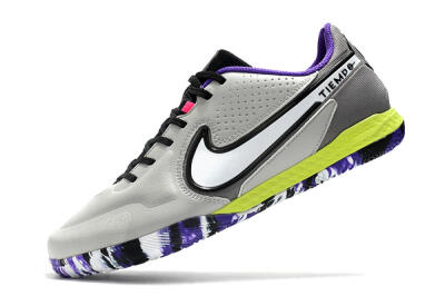 Men's Nike React Tiempo Legend 9 Pro IC Football Shoes - Grey/White/Black/Yellow