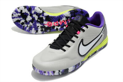 Men's Nike React Tiempo Legend 9 Pro IC Football Shoes - Grey/White/Black/Yellow