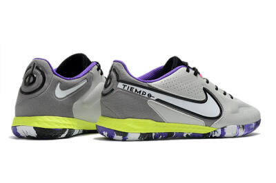 Men's Nike React Tiempo Legend 9 Pro IC Football Shoes - Grey/White/Black/Yellow
