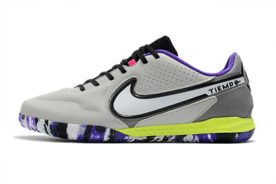 Men's Nike React Tiempo Legend 9 Pro IC Football Shoes - Grey/White/Black/Yellow