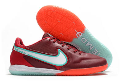 Men's Nike React Tiempo Legend 9 Pro IC Football Shoes - Red/Jade/White