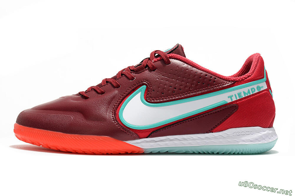 Men's Nike React Tiempo Legend 9 Pro IC Football Shoes - Red/Jade/White 0