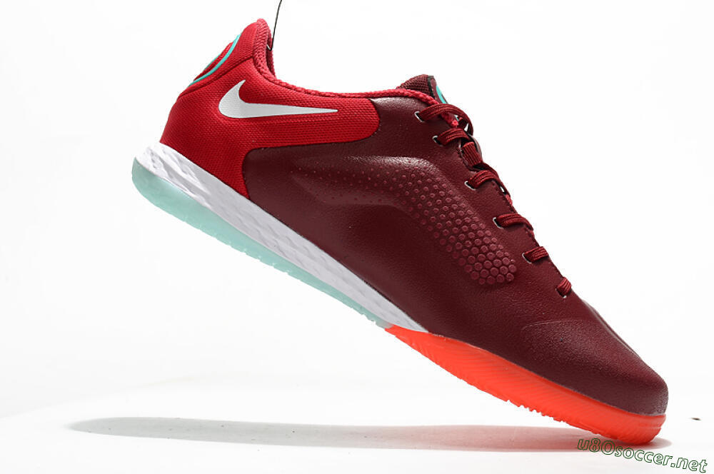 Men's Nike React Tiempo Legend 9 Pro IC Football Shoes - Red/Jade/White 4