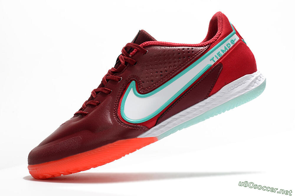 Men's Nike React Tiempo Legend 9 Pro IC Football Shoes - Red/Jade/White 5