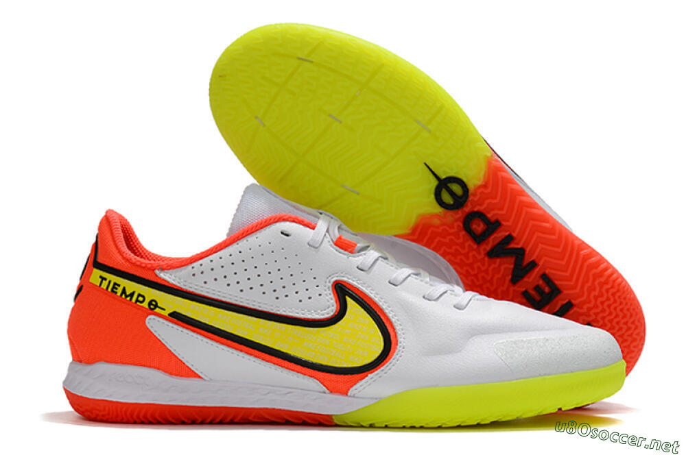 Men's Nike React Tiempo Legend 9 Pro IC Football Shoes - White/Yellow/Red 2
