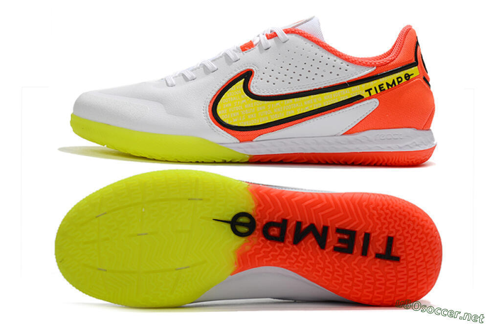 Men's Nike React Tiempo Legend 9 Pro IC Football Shoes - White/Yellow/Red 1