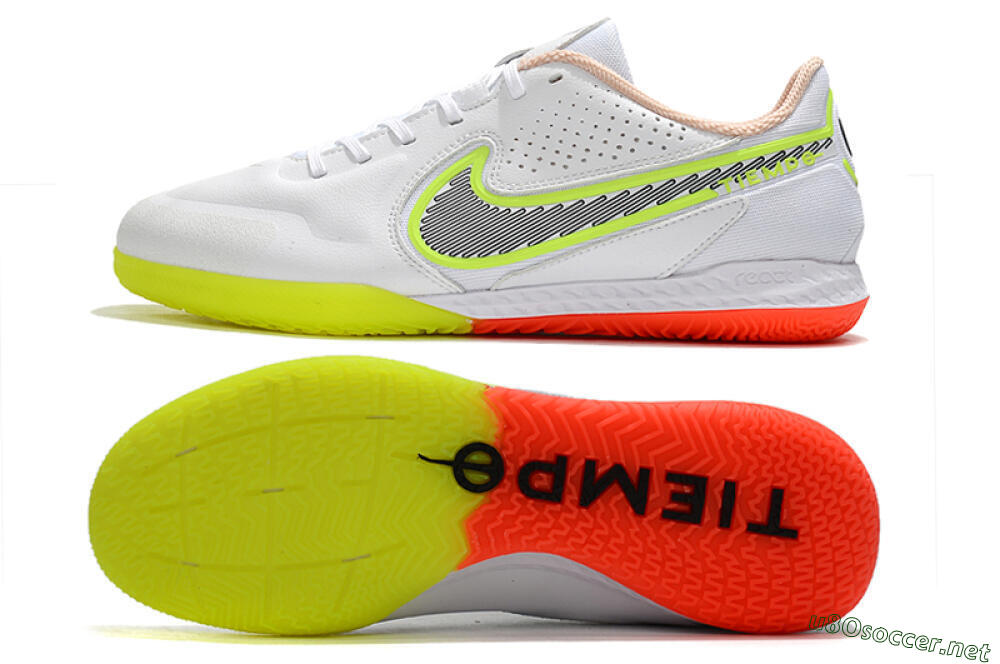 Men's Nike React Tiempo Legend 9 Pro IC Football Shoes - White/Black/Yellow/Red 1