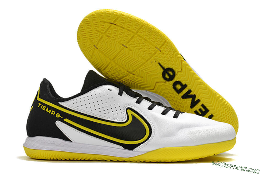 Men's Nike React Tiempo Legend 9 Pro IC Football Shoes - White/Yellow/Black 2