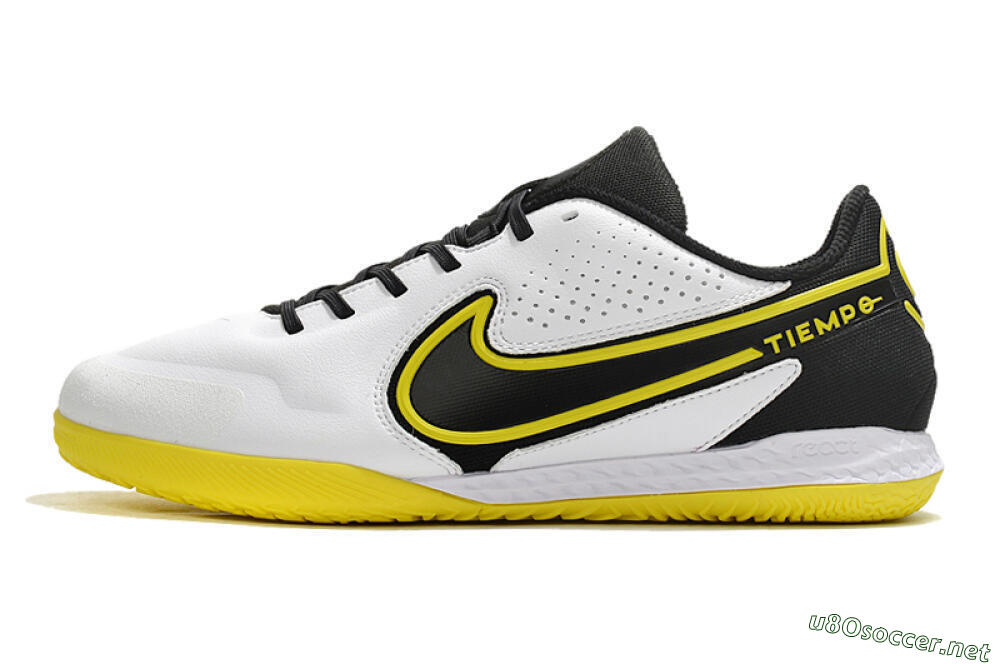 Men's Nike React Tiempo Legend 9 Pro IC Football Shoes - White/Yellow/Black 0
