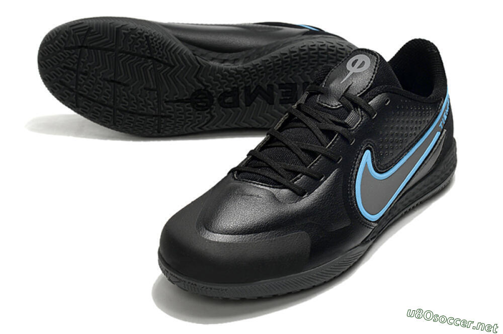 Men's Nike React Tiempo Legend 9 Pro IC Football Shoes - Black/Blue 3
