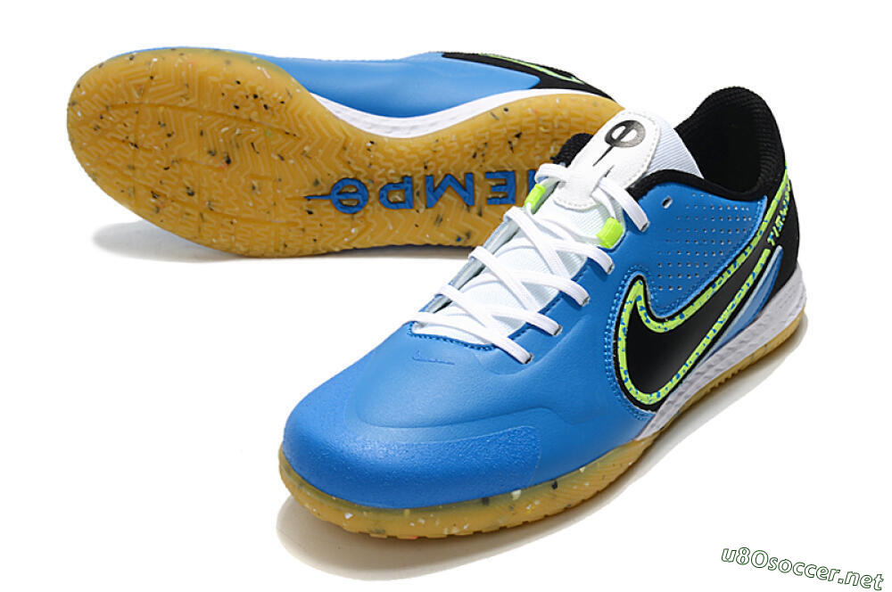 Men's Nike React Tiempo Legend 9 Pro IC Football Shoes - Blue/Yellow/Black 3