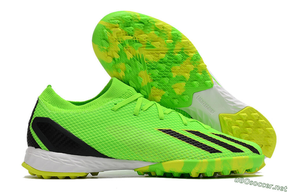 Men's Adidas X Speedportal.3 TF Football Shoes - Yellow/Black/White 2