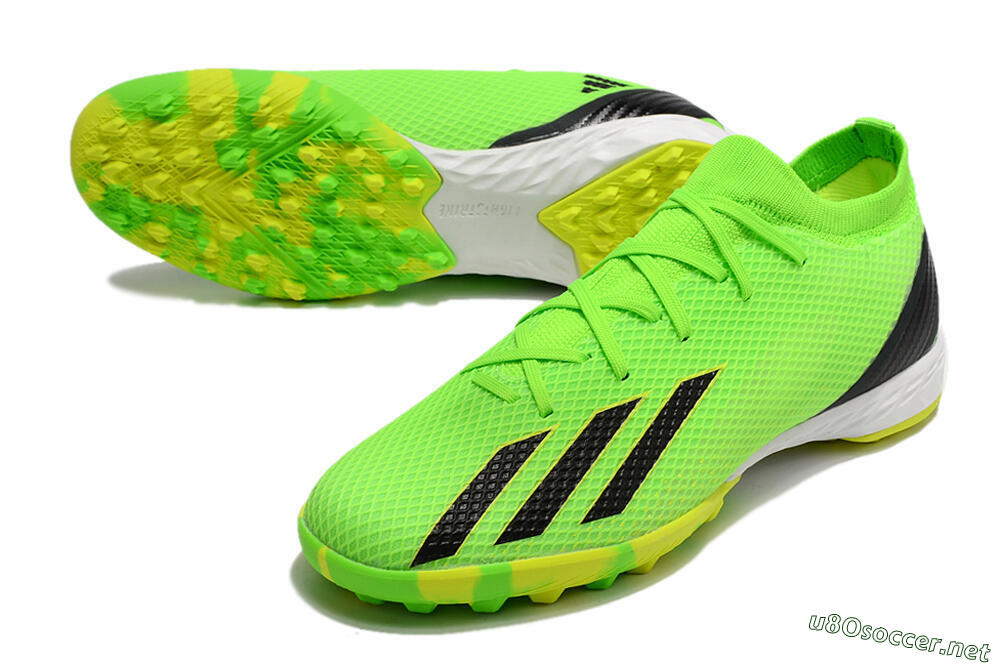 Men's Adidas X Speedportal.3 TF Football Shoes - Yellow/Black/White 3