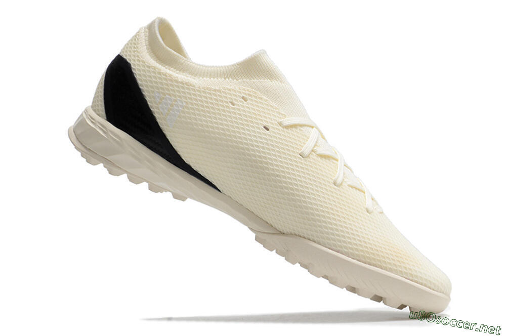 Men's Adidas X Speedportal.3 TF Football Shoes - Beige/White/Black 4