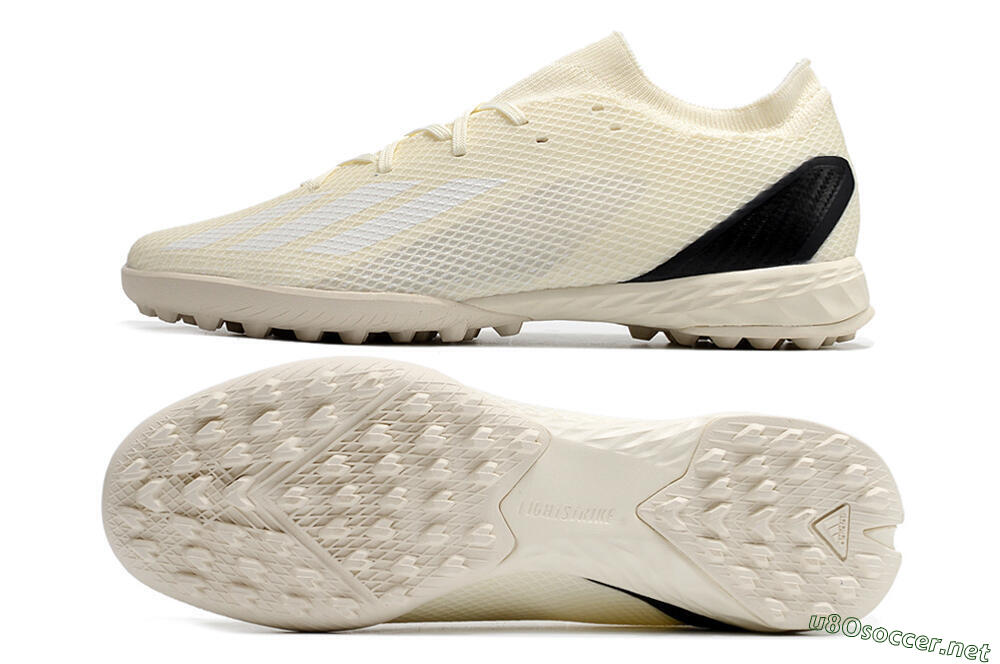 Men's Adidas X Speedportal.3 TF Football Shoes - Beige/White/Black 1