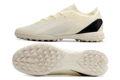 Men's Adidas X Speedportal.3 TF Football Shoes - Beige/White/Black