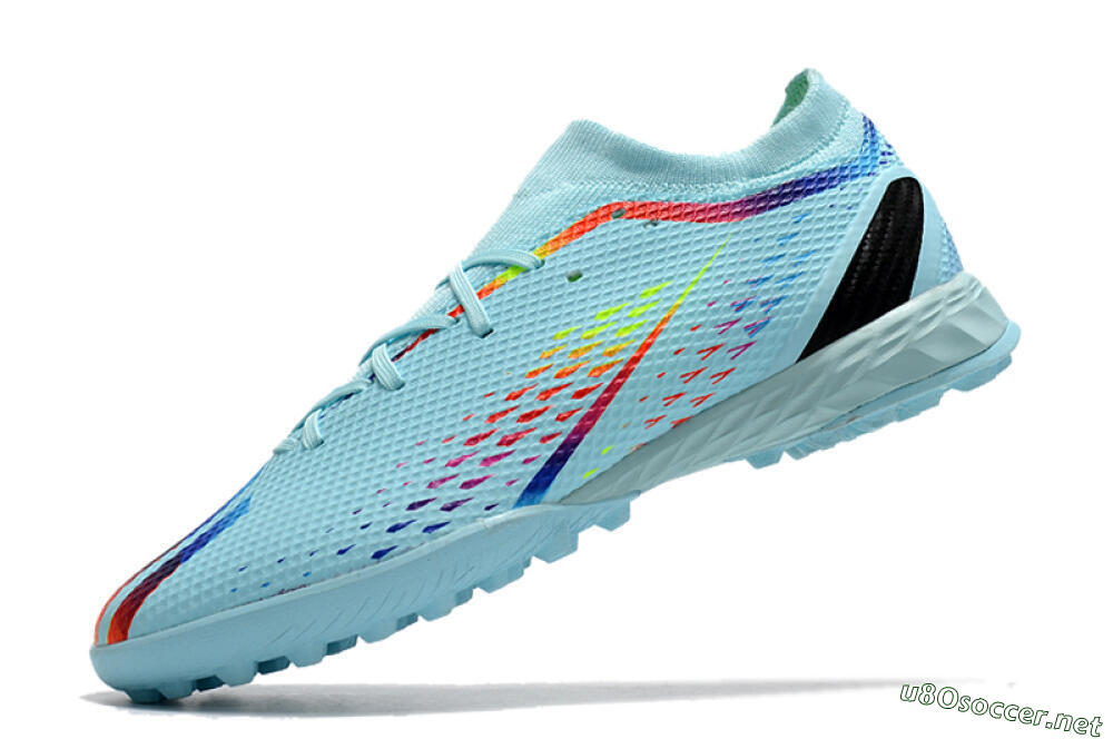 Men's Adidas X Speedportal.3 TF Football Shoes - Jade/Red/Yellow/Blue 5