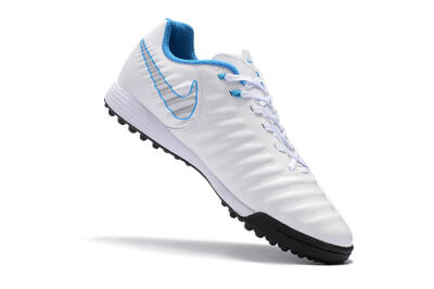 Men's Nike Tiempox Ligera IV TF Football Shoes - White/Silver/Blue