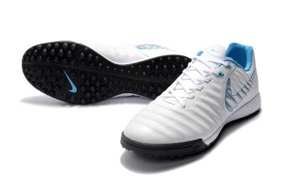 Men's Nike Tiempox Ligera IV TF Football Shoes - White/Silver/Blue