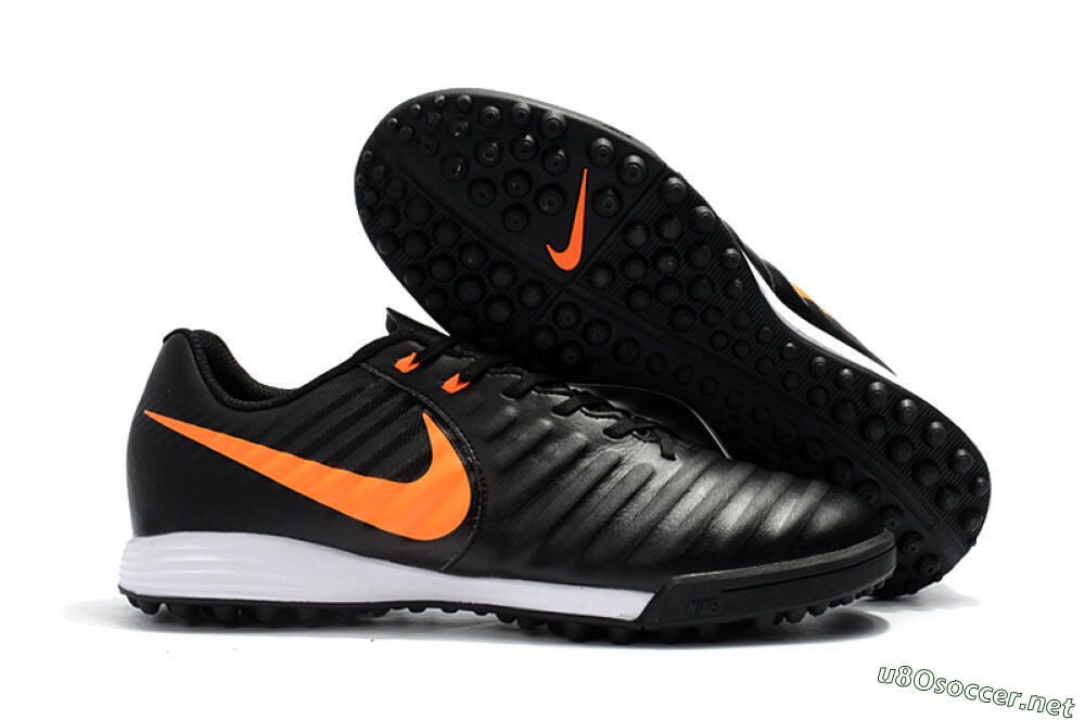 Men's Nike Tiempox Ligera IV TF Football Shoes - Black/Orange/White 2