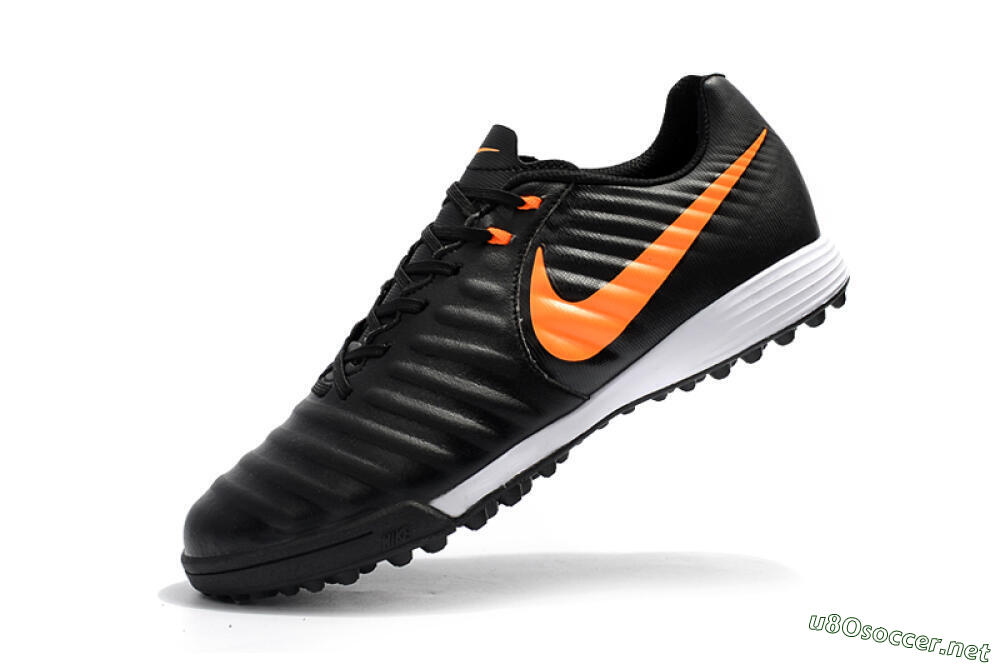 Men's Nike Tiempox Ligera IV TF Football Shoes - Black/Orange/White 8