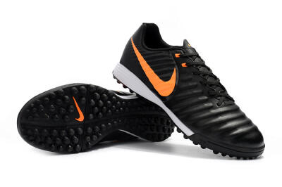 Men's Nike Tiempox Ligera IV TF Football Shoes - Black/Orange/White