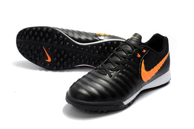 Men's Nike Tiempox Ligera IV TF Football Shoes - Black/Orange/White