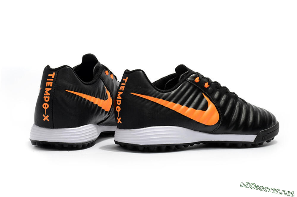 Men's Nike Tiempox Ligera IV TF Football Shoes - Black/Orange/White 9