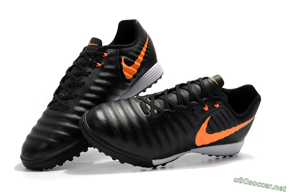 Men's Nike Tiempox Ligera IV TF Football Shoes - Black/Orange/White 6
