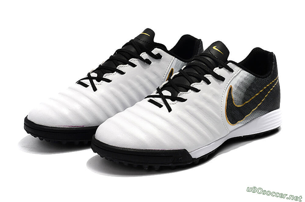 Men's Nike Tiempox Ligera IV TF Football Shoes - White/Gold/Black 5