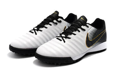 Men's Nike Tiempox Ligera IV TF Football Shoes - White/Gold/Black