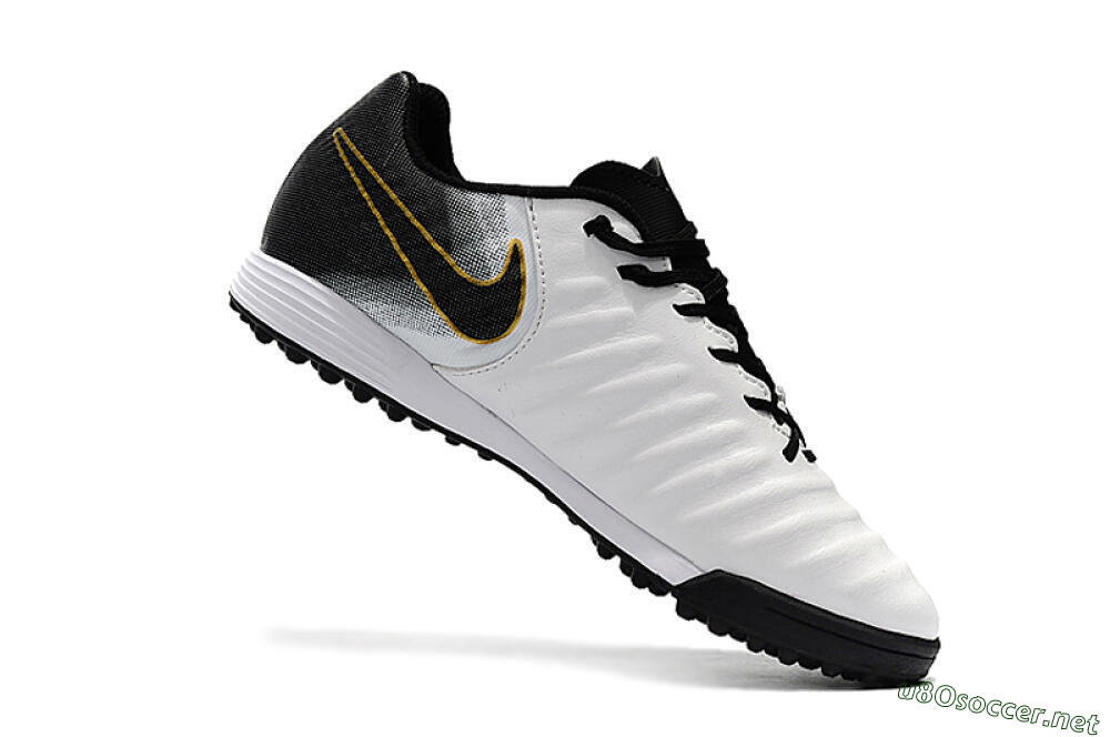 Men's Nike Tiempox Ligera IV TF Football Shoes - White/Gold/Black 7