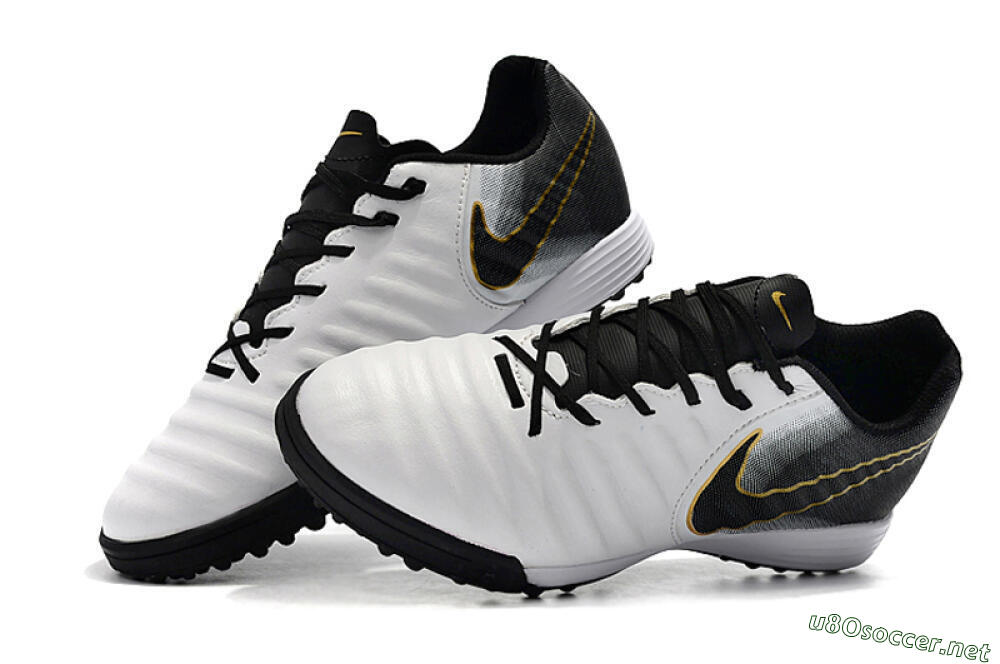 Men's Nike Tiempox Ligera IV TF Football Shoes - White/Gold/Black 6