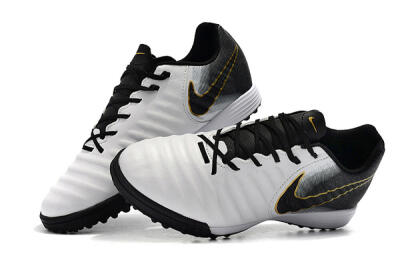 Men's Nike Tiempox Ligera IV TF Football Shoes - White/Gold/Black