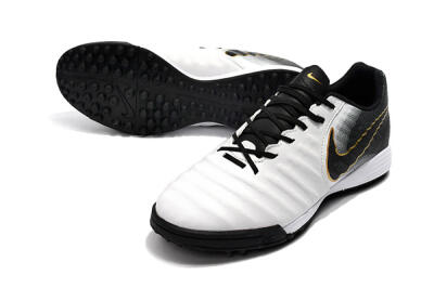 Men's Nike Tiempox Ligera IV TF Football Shoes - White/Gold/Black