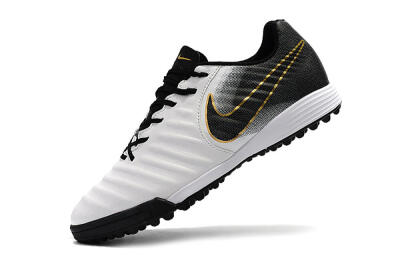 Men's Nike Tiempox Ligera IV TF Football Shoes - White/Gold/Black