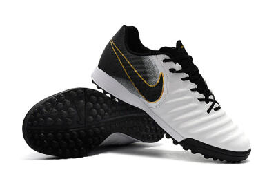 Men's Nike Tiempox Ligera IV TF Football Shoes - White/Gold/Black