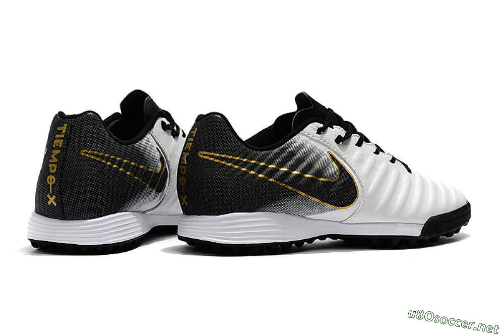 Men's Nike Tiempox Ligera IV TF Football Shoes - White/Gold/Black 9