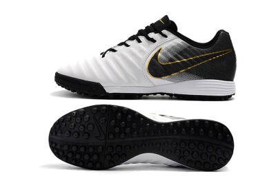 Men's Nike Tiempox Ligera IV TF Football Shoes - White/Gold/Black