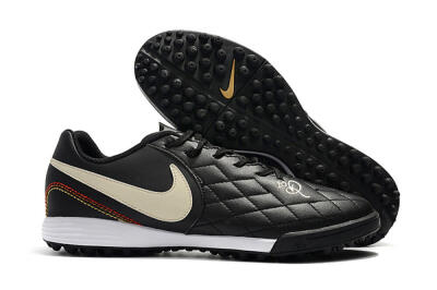 Men's Nike Tiempox Finale 10R TF Football Shoes - Black/Beige/White