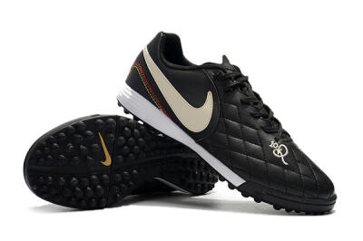 Men's Nike Tiempox Finale 10R TF Football Shoes - Black/Beige/White