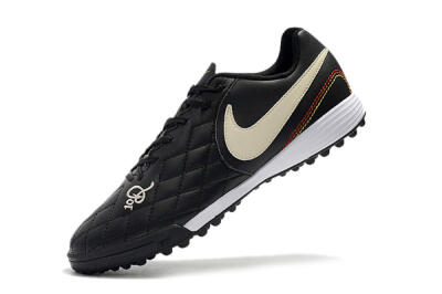 Men's Nike Tiempox Finale 10R TF Football Shoes - Black/Beige/White