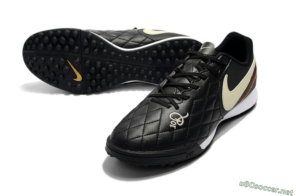 Men's Nike Tiempox Finale 10R TF Football Shoes - Black/Beige/White 3