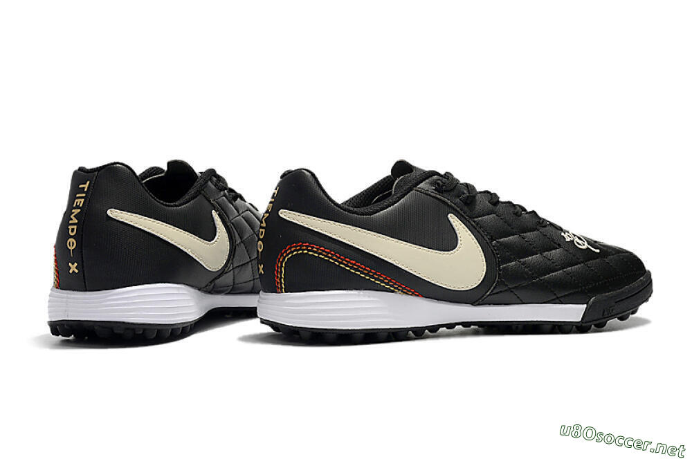 Men's Nike Tiempox Finale 10R TF Football Shoes - Black/Beige/White 9